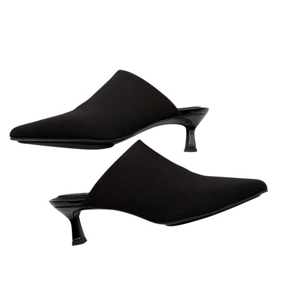 Anne Klein Akisabell Mule Heels 6.5M Black Stretch iFlex Kitten Heel NEW In Box - Picture 8 of 16